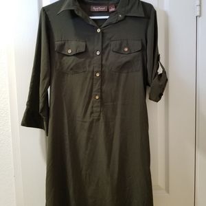 Olive dress shirt dress
